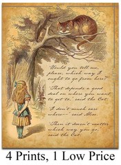 Alice in Wonderland Decoration – 8×10 Prints Unframed Wall Art Alice in Wonde…