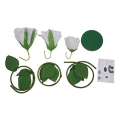 3 Heads Giant Artificial Flowers With Base White Rose 55in Height Handmade