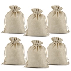 Burlap Favor Bags with Drawstring Gift Bag Jewelry Pouches for Wedding Party DIY