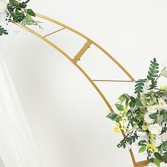 7 ft GOLD Half Crescent Moon Floral Display Frame Arch BACKDROP STAND Party