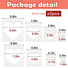 HADDIY Heart Stencils for Painting on Wood,16 Pcs Plastic Large to Small Diff…