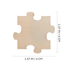 100Pcs DIY Wooden Puzzle Pieces Khaki for Arts Crafts Creative Projects