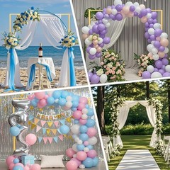 8.2 x 8.2 FT Wedding Arch Backdrop Stand Metal Party Stand Ceremony Decorations
