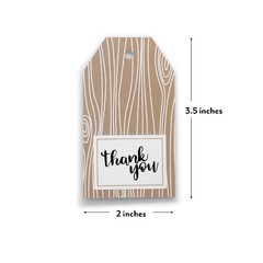 Woodgrain Thank You Tags for Barn, Farm or Woodland Party Welcome Bags (50 pk)