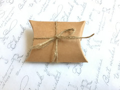 50 Kraft Pillow Box / Small Brown Kraft Pillow Box W Jute Twine Bx-242