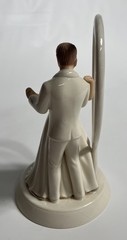 Lenox Porcelain Gold Trim Heart Wedding Bride & Groom Brunette Cake Topper