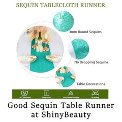 Sequin Table Runner 12×108 2pcs Glitter Runner Wedding 12×108″ x2pcs Teal
