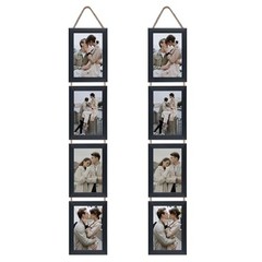 4×6 Collage Picture Frames for Wall Mount Set of 2, 8 4×6-Vertical Black