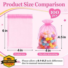 ANZNKU Organza Bags Multi 4×6 Inch Bulk Pack