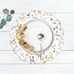 G.R.I – 50 Pcs Summer Flower Paper Place Mats, Watercolor Wildflower Butterfly