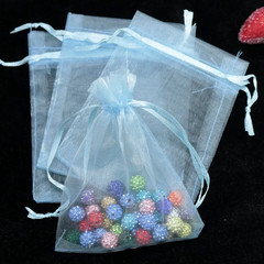 50/100Pcs White Sheer Organza Bags for Wedding Favor with Drawstring, Jewelry Po