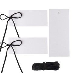 50 Name Cards Table Setting Black Place Cards Velvet Ribbon 4.13″X1.77″