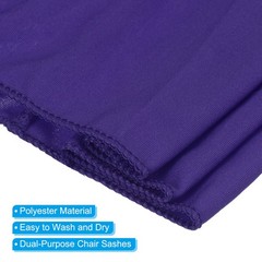 10Pcs 14″x5″ Stretch Chair Sashes Bows Chair Bands Sash with Buckle Dark Purple