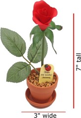 7″ Porcelain Rose in Terra Cotta Pot – 20th Anniversary Gift