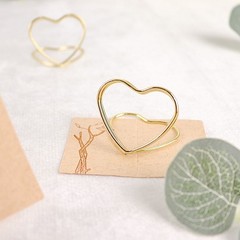 GOLD 10 Sign Holders 1″ Heart Metal PLACE CARD Table Number STANDS Party Events