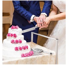 4 Pcs Wedding Cake Knife and Champagne Flutes Server Set for Bride