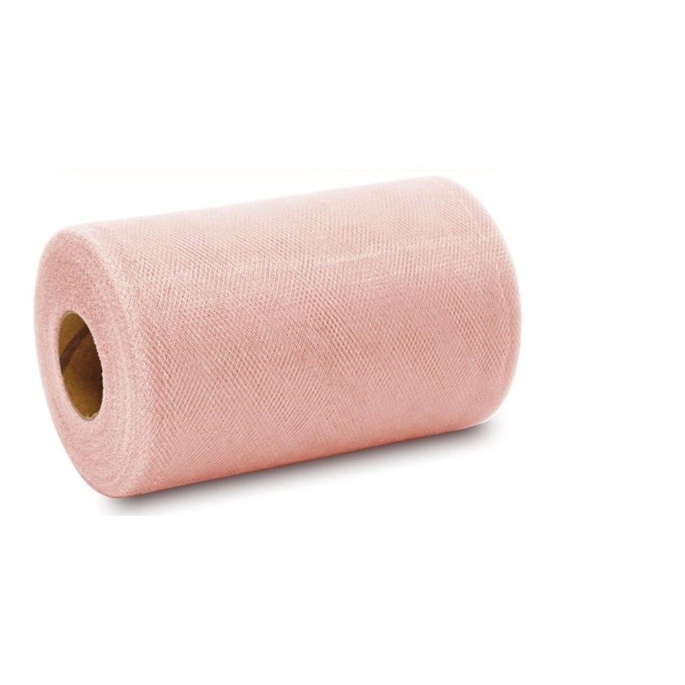 Blush Pink Tulle Roll 6″ x 300 Ft (100 Yds) Fabric Netting Wedding Decor Craft