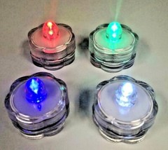 4 PC LED Tea Light set Flower-Shape Different Color Waterproof Wedding Party US