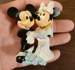 Disney Mickey Mouse Minnie Mouse Wedding 3 inches tall Resin From Ornament