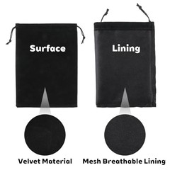 TIESOME 6 PCS Black Velvet Jewelry Pouches, 2 Sizes 5×7 & 6×9 inch Velvet Bags