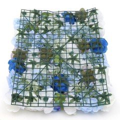 Silk Blue& White& Green 6 Pcs 23.62*15.74in Artificial Flowers Wall Decoration