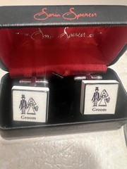 New! Groom Bone China Cufflinks