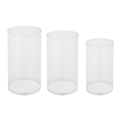3Pcs Clear Round Cylinder Pedestal Stand for Wedding Party Display Stand Decor