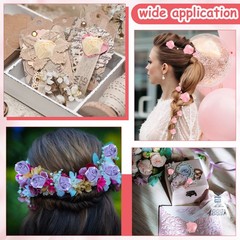 20pcs 2.5cm/5cm Ribbon Flower Rose Artificial Fabric Flowers (Light Grey)