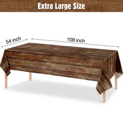 Irenare 3 Pcs Brown Wood Grain Tablecloths Rustic 54 x 108 inches,