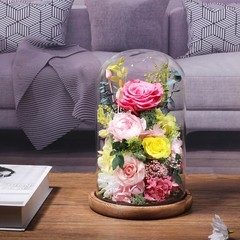 lovenfold Flowers for Delivery Preserved Rose in Glass Pink-spring
