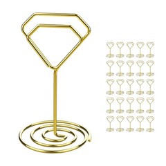 Wettin 26Pcs Table Number Holders, Elegant Place Card 2.4 Inches Tall, Gold