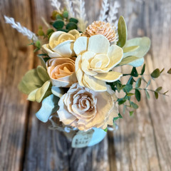 Sola Wood Wedding Floral Centerpieces Set of 3 Mason Jar Bridal Shower Decor