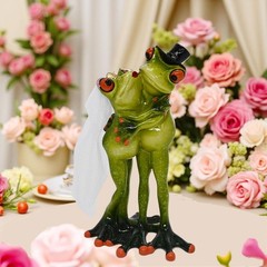Funny Frog Figurine Wedding Cake Topper – Cute Desk Decor for Living Room & Bedr
