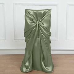 6 Eucalyptus Green SATIN UNIVERSAL CHAIR COVER for Wedding Banquet Reception
