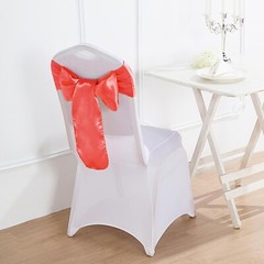 10 Red Satin CHAIR SASHES Ties Bows Wedding Ceremony Reception Decorations