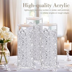 150 Pcs Clear Acrylic Ice Rocks Realistic Ice Cubes Vase Fillers DIY Decor New