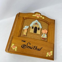 Folk Art Wood Painted Photo Album Cottagecore Grannycore Farmhouse Country