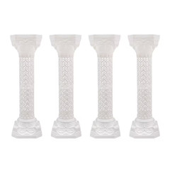 4-Pieces 34.65 In. H White Wedding Roman Decorative Stand Column Flower Holder W