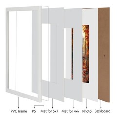8×10 White Picture Frame with Double White Mat 4 Pack, 8 by 10 Family Wedding…