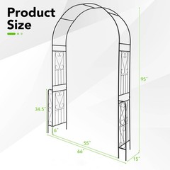 7.9 FT Metal Backdrop Stand Garden Arch Arbor Trellis for Climbing Plants Black