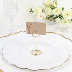 Gold 10 Sign Holders 3.5″ Circle Place Card Metal Table Number Stands Events