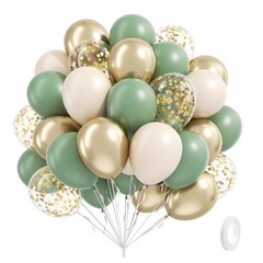 Sage green Balloons, 60pcs 12inch Sage green Sand White Green Sand White
