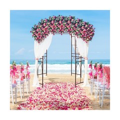 7×8.4 FT Metal Garden Arbor Pergola with Trellis Birdcage Shape