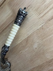 Silver Plate PIE/CAKE SERVER, Engraved With Leaves, Has A Crown On End Of Handle
