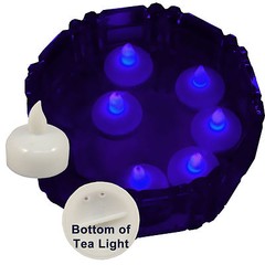 NEW 6 Purple Led Floating Floral Tea Light Candle for Wedding Centerpiece Decor