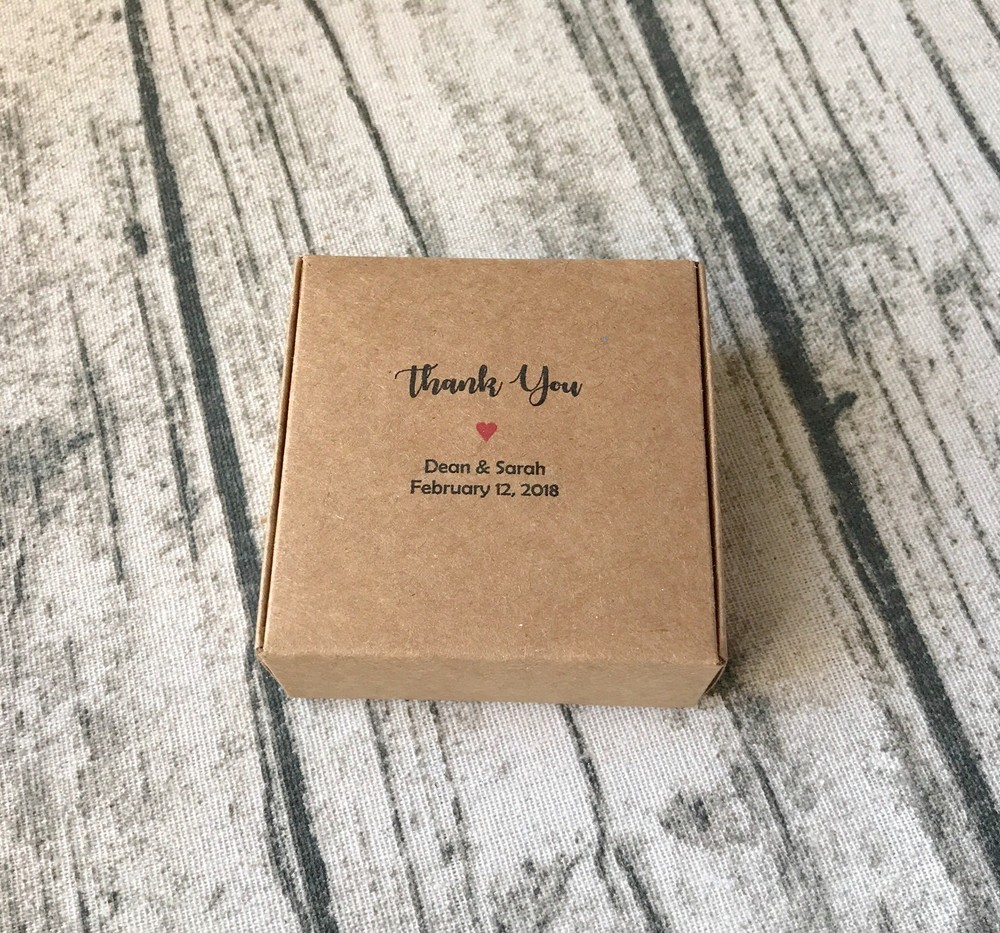 20 Kraft Box Wedding Favour Boxes Party Personalised Thank You Gift Packing Box