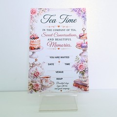 Elegant Vintage Floral Tea Party Invitation Card Template 20 Pieces 4×6