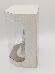 Wilton Double Heart Cake Topper Chrome & White w / Faux Crystals 5″ T x 6″ W.
