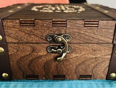 Mr & Mrs Wooden Wedding Card Keepsake Box, Brown Rustic Rectangular w/ Latch