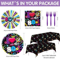 80’s Party Decorations Tableware – 80’s Theme Party Supplies, 80s Decorations…